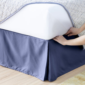 English Elm Linenspa 14" Drop Microfiber Bedskirt Cal King Navy – Wrinkle, Fade & Stain Resistant Bed Skirt B350P394815