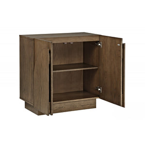 English Elm Mid-Century wooden sideboard buffet with arched doors and rounded edges, spacious storage, durable craftsmanship nurturing warmth Brown 33 L x 19 W x 29 H B011P367187