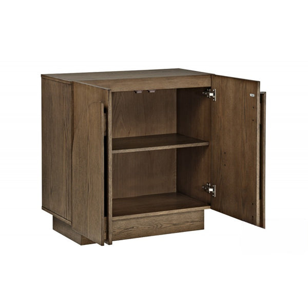 English Elm Mid-Century wooden sideboard buffet with arched doors and rounded edges, spacious storage, durable craftsmanship nurturing warmth Brown 33 L x 19 W x 29 H B011P367187