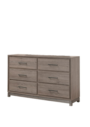 English Elm 1pc Contemporary 4-Drawer Storage Chest with Metal Handles and Luxe Metallic Accents for Bedroom Brown,Gray 61 L x 18.5 W x 38 H B2741P353149