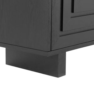 English Elm Christopher Knight Home® - Modern Sideboard 59" Black Storage Cabinet With 4 Doors, Metal Handles - Scandinavian Style Elegance N780P352310B