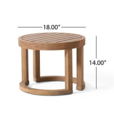 Christopher Knight Home® - Noble House - - Outdoor Acacia Wood Side Table, 18" Solid Side Table For Patio, Pool, Porch ( Brown Wash)