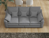 English Elm 78.7" Sofa Couch 3-Seater Sofa With Pillows Polyester Upholstery Duck Down Filled Cushion Sofa For Living Room Apartment,Grey