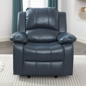 English Elm Charlotte Midnight Blue Leather Gel Glider Recliner - Elegant Comfort For Living Spaces & Relaxation B050P322571