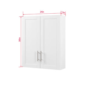 English Elm Wood Hanging Cabinet - Elegant Wall-Mounted Storage With Adjustable Shelves & Timeless Design W914P292873-GIGA