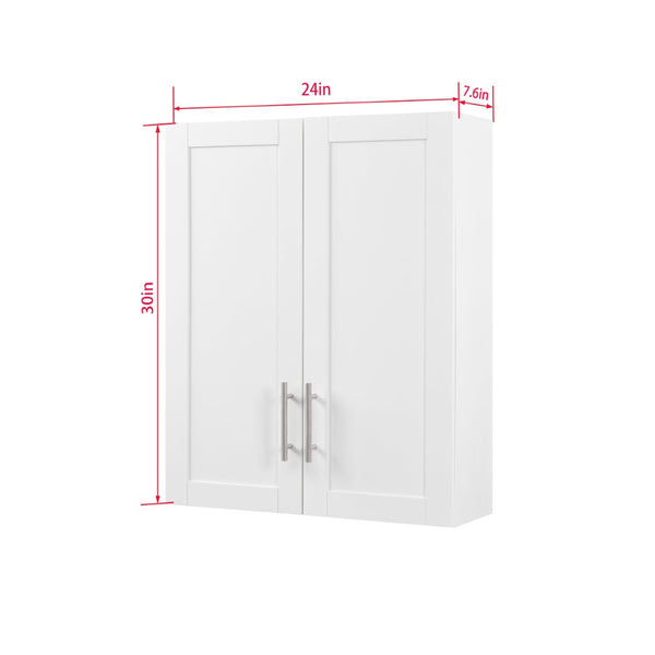 English Elm Wood Hanging Cabinet - Elegant Wall-Mounted Storage With Adjustable Shelves & Timeless Design W914P292873-GIGA