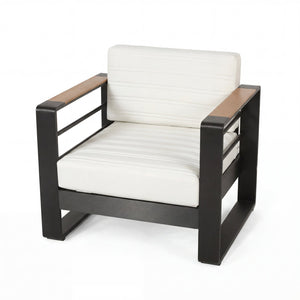 English Elm Giovanna Outdoor Club Chair Powder Coated Aluminum Slatted Resort Patio Seat N776P449941W