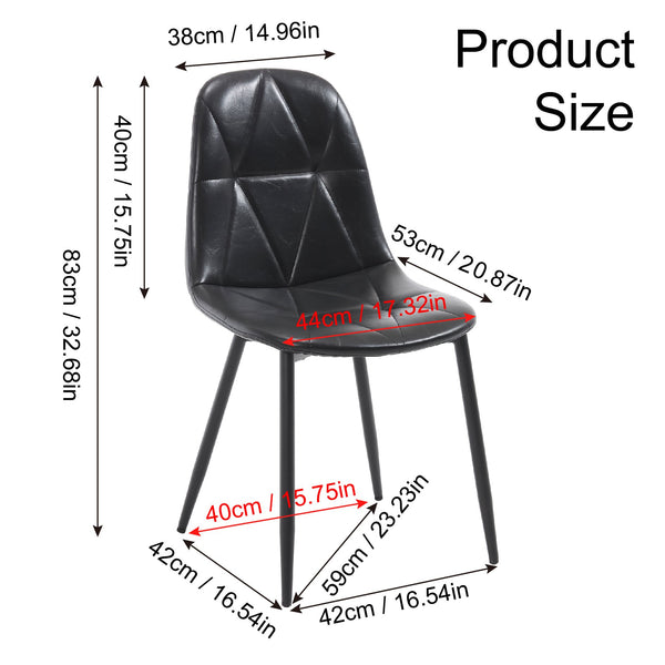 English Elm Dining Chairs Set Of 4 - Modern Ergonomic Faux Leather With Metal Legs For Stylish Dining Spaces W3112P262800