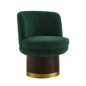 English Elm 360°swivel Chenille Barrel Chair Mid-century Round Seat for Living Room or Bedroom N763P331762F