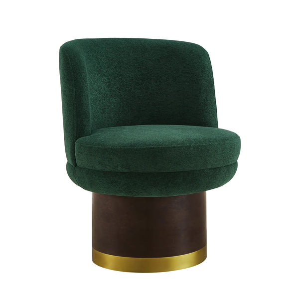 English Elm 360°swivel Chenille Barrel Chair Mid-century Round Seat for Living Room or Bedroom N763P331762F