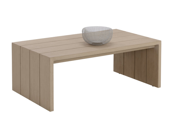 Sunpan Viga Coffee Table - Elegant Teak Wood Design for Modern Outdoor Spaces, Durable and Stylish Solution Drift Brown