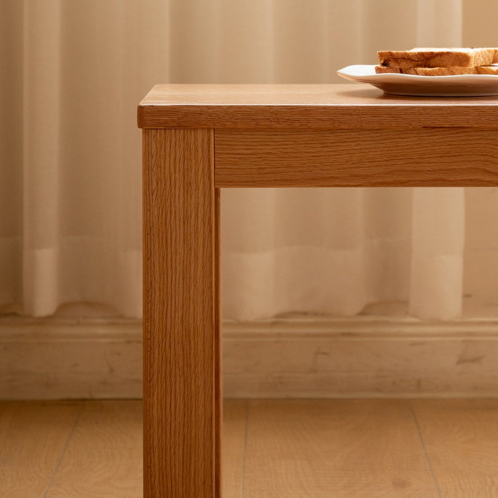 English Elm (1m) Solid Oak Dining Bench with Metal Reinforced Frame for Entryway or Table W1283P434271