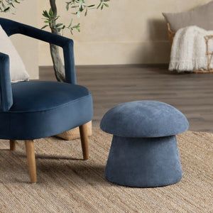 Crestview Collection Modern Mushroom-inspired Ottoman With Hidden Storage - Stylish Spice Yellow Accent For Any Room Navy Solid Wood Evfzr3908nvy