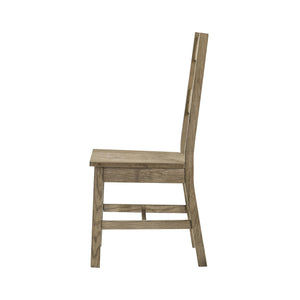 English Elm Set of 2 Solid Rubberwood Ladder Back Dining Chairs Farmhouse Oak Finish B016P446391