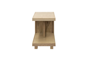 English Elm Laurel Laurel Canyon 18 inch chairside table—Oak solids & veneers, fully assembled, rustic-modern charm Natural B108P292273