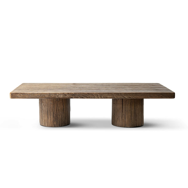 English Elm Arbor Reclaimed Elm Plinth Coffee Table Solid Wood Farmhouse Living Room Accent B2719P474446