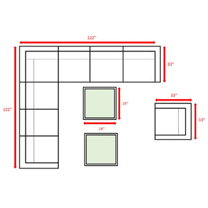 English Elm Fully Assembled 7-Piece Wicker Patio Seating Set With Plush Cushions For Stylish Outdoor Comfort B120S00141