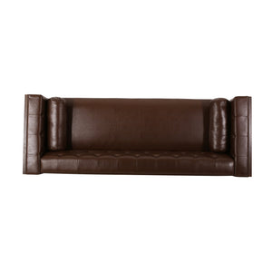 English Elm 3-seater Diamond Tufted Contemporary Sofa Deep Seated Living Room Couch with Pillows Dark Brown 70630.00ADBRN_70630.00BDBRN