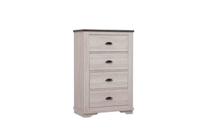 English Elm 1pc Contemporary Tall Chest with Faux Marble Top and Four Drawers for Elegant Bedroom Storage Beige+Grey 34.06 L x 19.8 W x 51.65 H B2741P335232