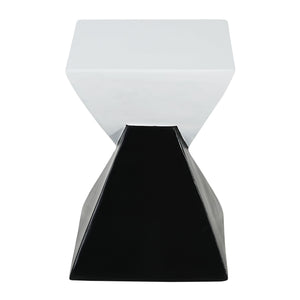 English Elm Modern Mgo Geometric Side Table Sculptural Two Tone Art Piece for Patio or Living Room N770P341402M