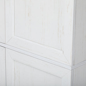 English Elm K&k Farmhouse Pantry Cabinet Tall Freestanding Kitchen Storage with Drawers Shelves White N707P356567W