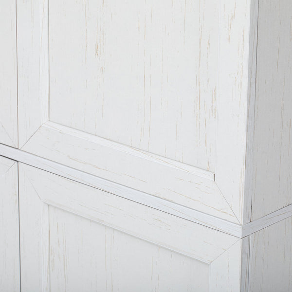 English Elm K&k Farmhouse Pantry Cabinet Tall Freestanding Kitchen Storage with Drawers Shelves White N707P356567W