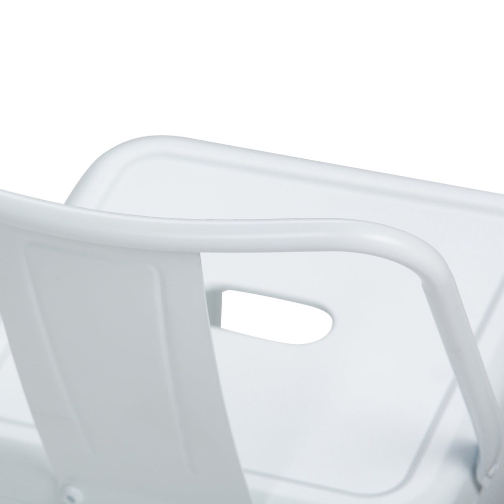 English Elm Rayne 30" Industrial Metal Bar Stools Set Of 2 – White Powder-Coated, Ergonomic & Stylish Design B136P159499-GIGA