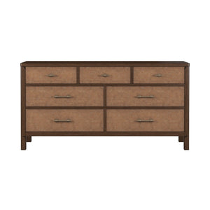 A.R.T. Furniture Verge Seven-Drawer Woven Dresser: Elegant Dark Wood Storage with Modern Design for Any Bedroom Style 337131-1960