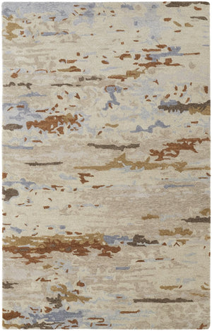 Feizy Rugs Everley Hand-tufted Wool Rug: Vibrant Abstract Design In Rich Hues For A Contemporary Style Home Ivory,Blue,Brown Wool Eve8644fivymltg00