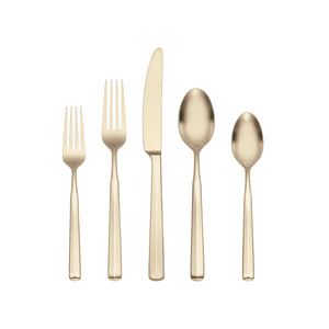 Lenox Oneida Ryder Satin Champagne 20-Piece Flatware Set Metallic, STAINLESS METAL 897336