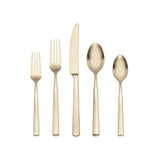 Oneida Ryder Satin Champagne 20-Piece Flatware Set, Elegant Ridge Design, Dishwasher Safe