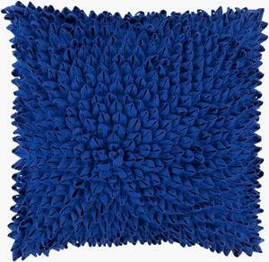 Surya Dahlia 18"X18" Wool Accent Pillow - Modern Design For Timeless Decor, Made In India, Limited Warranty Navy Wool Da002-2020