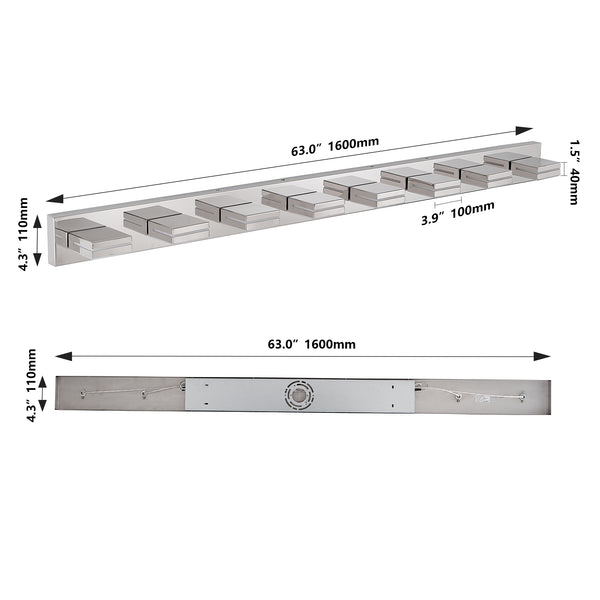 English Elm Modern Chrome Led Vanity Light - 8-Light Wall Sconce For Bright, Flattering Illumination & Style W2312P374924