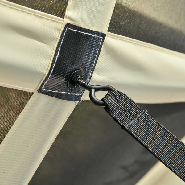 English Elm Outsunny Pop up Screen Shelter Mesh Sidewalls Fiberglass Frame Portable Carry Bag Included W2225P200736