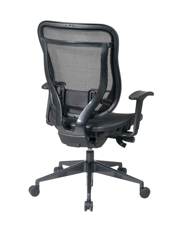OSP Home Furnishings Executive High Back Mesh Office Chair with Lumbar Support and Ergonomic Synchro Tilt Control 818-11G9C18P