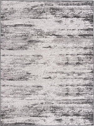 Unique Loom Outdoor Modern Cartago Machine Made Abstract Rug Charcoal, Ivory 9' 0" x 12' 0"