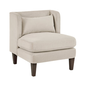 English Elm Modern Taupe Corduroy Accent Chair with Pillow, Upholstered Living Room Seat, Plush Comfort B011P287473