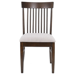 English Elm Shirley Round Walnut Veneer Dining Set with Spindle Back Chairs for Modern Spaces B062S01492