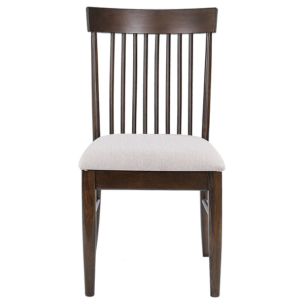 English Elm Shirley Round Walnut Veneer Dining Set with Spindle Back Chairs for Modern Spaces B062S01492