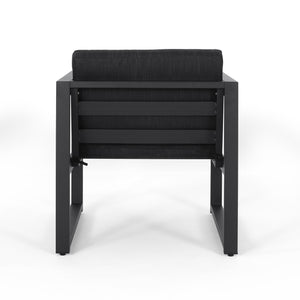 English Elm Christopher Knight Home® - NAVAN Outdoor Patio Club Chair Set of 2 – Lightweight Aluminum Frames with Removable Fade‑Resistant Cushions Dark Gray N775P243391G