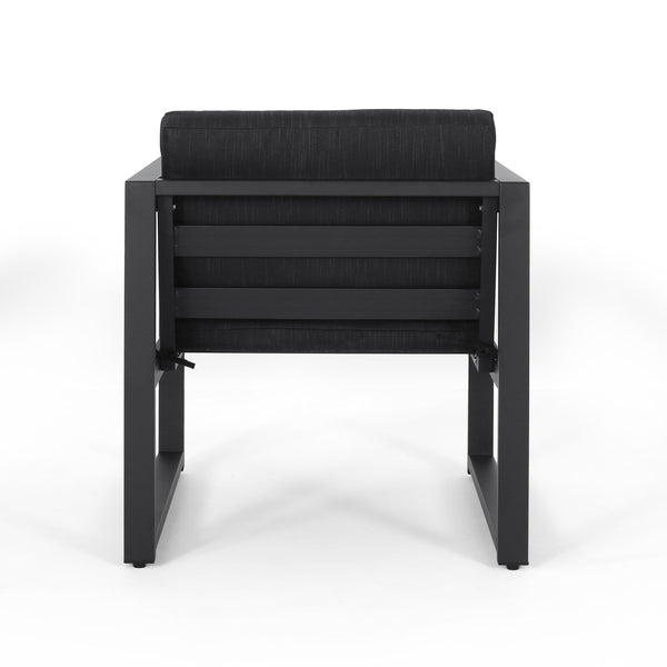 English Elm Christopher Knight Home® - NAVAN Outdoor Patio Club Chair Set of 2 – Lightweight Aluminum Frames with Removable Fade‑Resistant Cushions Dark Gray N775P243391G