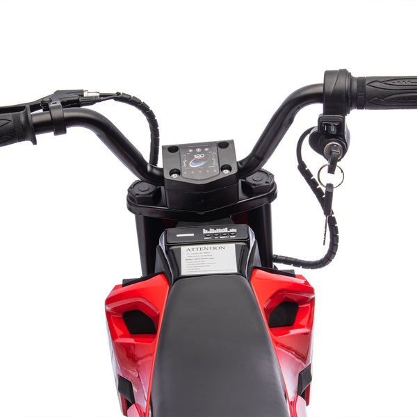 English Elm 24v Kids Electric Motocross Motorcycle 200w Hub Motor Suspension Led Bluetooth Audio Red W1578P225050