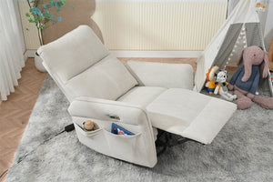 English Elm 270° 270° Power Swivel Recliner Chair with USB Ports, 30° Rocking, 95–150° Recline for Small Spaces Light Gray W1028S00041