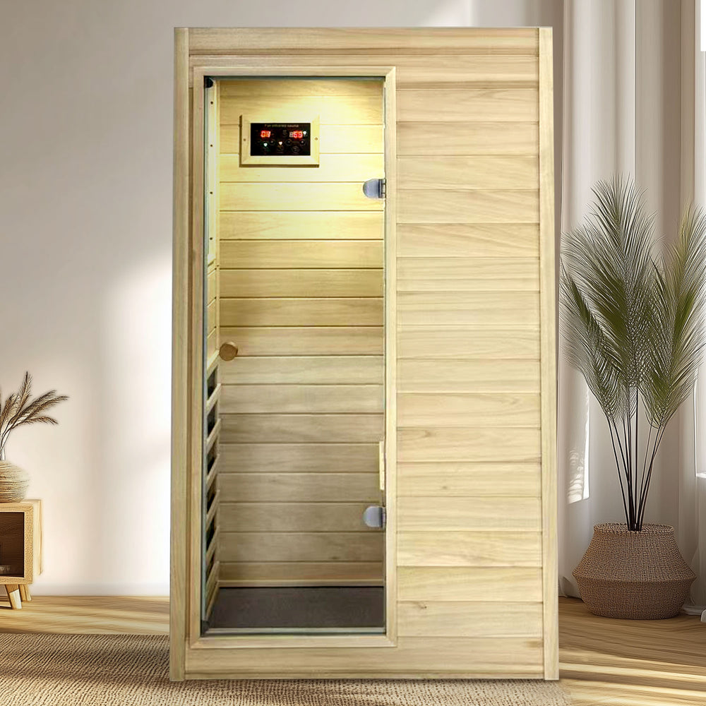 English Elm Xy-909mb-l--b European Aspen Infrared Sauna Cabin with Bluetooth and Digital Controls W5628P491822