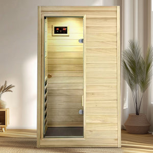 English Elm Xy-909mb-l--b European Aspen Infrared Sauna Cabin with Bluetooth and Digital Controls W5628P491822