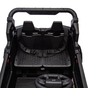 English Elm 24v Two Seat Kids Electric Utv with Parental Remote Suspension Off Road Ride On Black W1578P184797