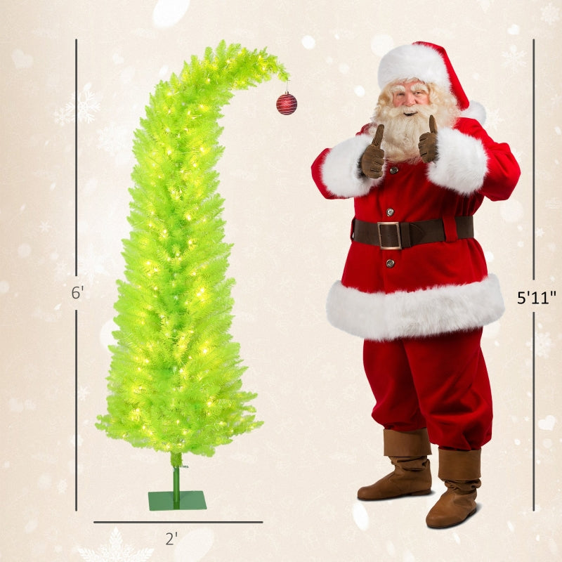English Elm 72 Inch Prelit Pencil Christmas Tree with 230 Led Lights and Festive Red Ball Topper T3971P396466