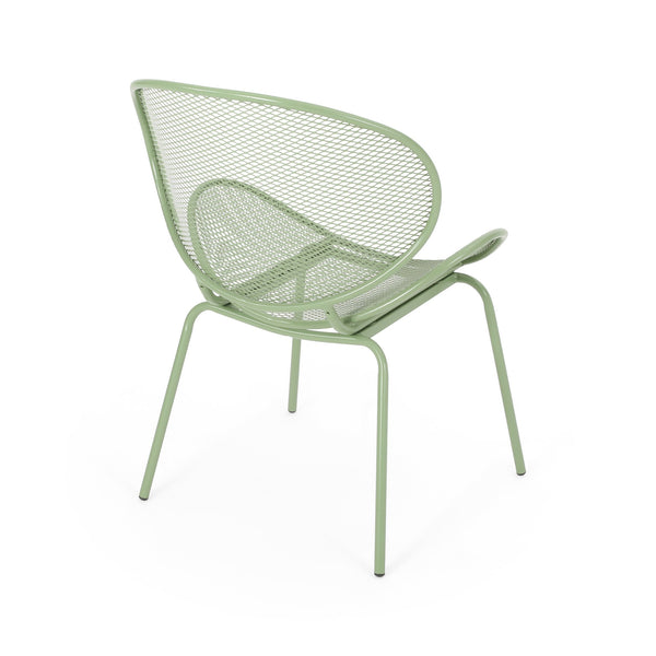 English Elm Christopher Knight Home® - ELBA Modern Iron Dining Chair with Slim Profile and Comfortable Seat — Durable, Stylish Accent Seating Green 65203.00GRN