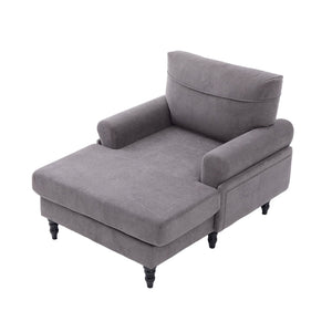 English Elm Modern Chenille Fabric Recliner Chaise Lounge Sofa with High-Resilience Foam, 550LB Capacity, Cozy Plush Backrest and Armrests for Living Room Relaxation Dark Gray W395P371335