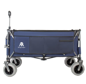 English Elm 52-inch Heavy Duty Folding Utility Wagon 560lb Capacity All Terrain Collapsible Cart Blue Gray W2932P417646